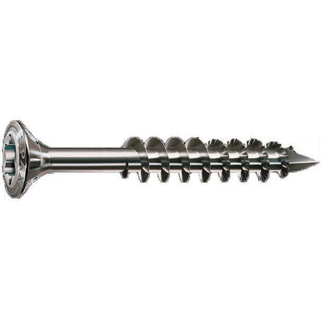 Kit fixation terrasse résineux SPAX - 5x60 Inox A2 - 850 Vis +1 Foret +12 Espaceurs +5 Embouts - 5000009040009