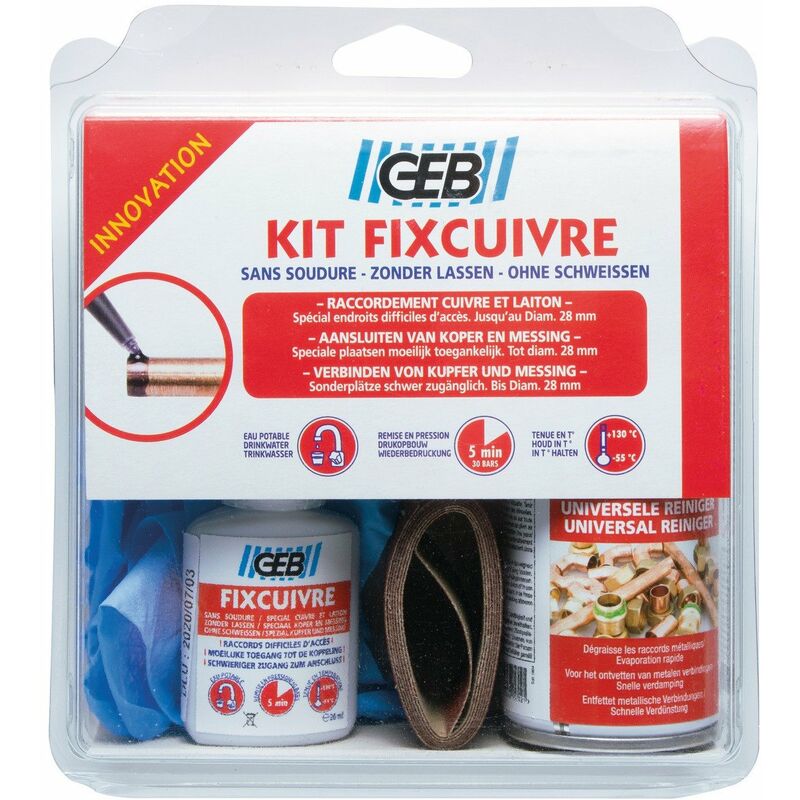 GEB - kit fixcuivre pour raccordement cuivre de 20 mL