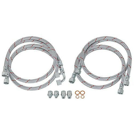 Kit flexibles fuel avec nipples de raccordement et joints d'etancheite