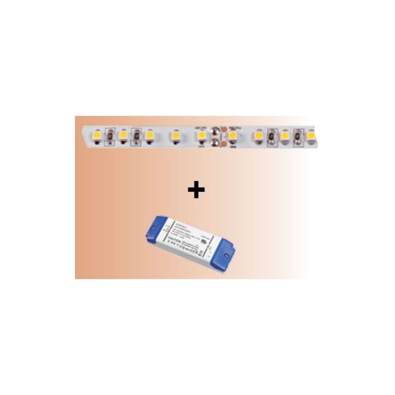 FLEXO-Ruban n/protg. IP20 24V 10W/m 120 LED/m 4000K 1060 lm/m lg 5m,alim.incl. ARIC 55251