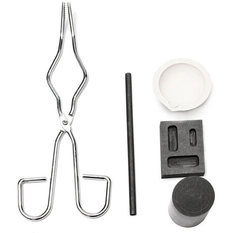 Kit fonderie graphite 5 pièces pour métaux précieux or argent, fusion et raffinage, creuset graphite pour expériences