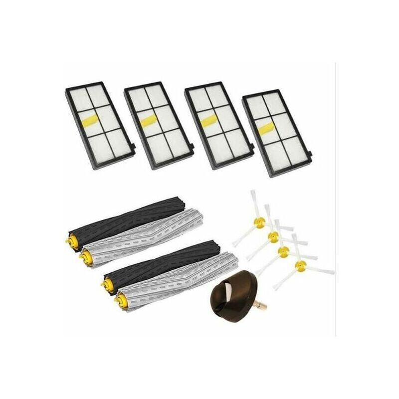 Kit For iRobot Roomba 800(870 880 980) steering wheel + Extractor Brush + 4 hepa Filters + Side Brush Replacement