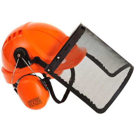 Kit forestal profesional de casco ABS, orejeras y visor malla Combi PORTWEST PW98