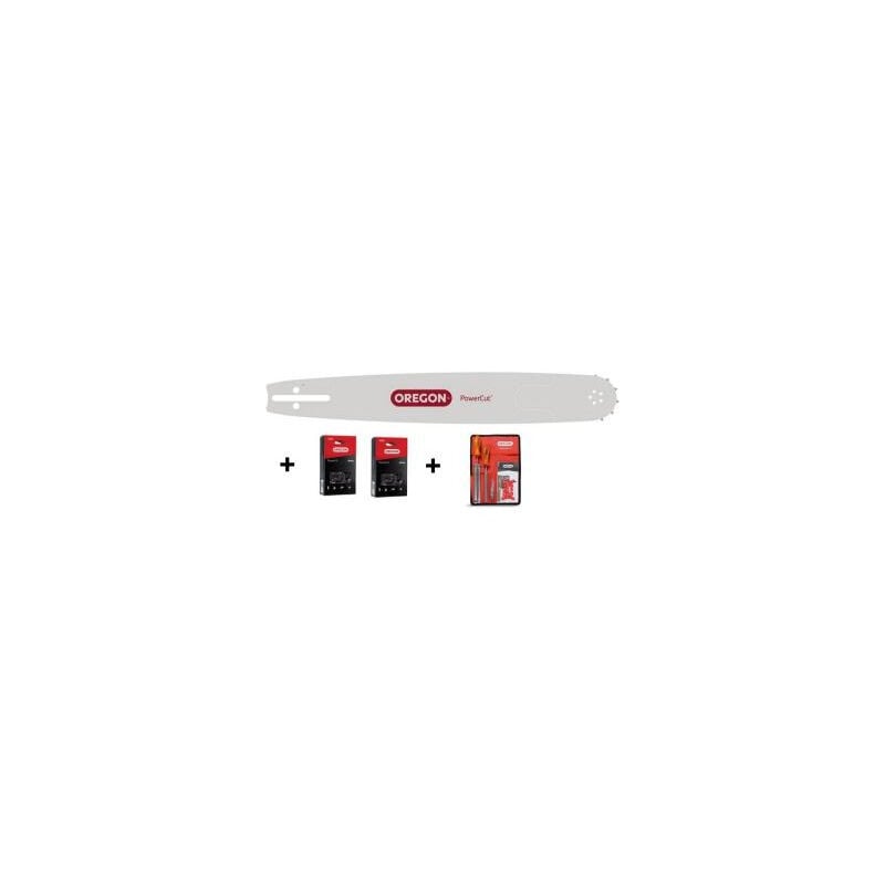 Oregon - Kit Forestier Pro 649557 - Guide chaîne + 2 chaînes + Kit D'affûtage
