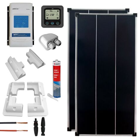 Kit Fotovoltaico Perc 110W Regolatore MPPT Staffe Cavo Passacavo