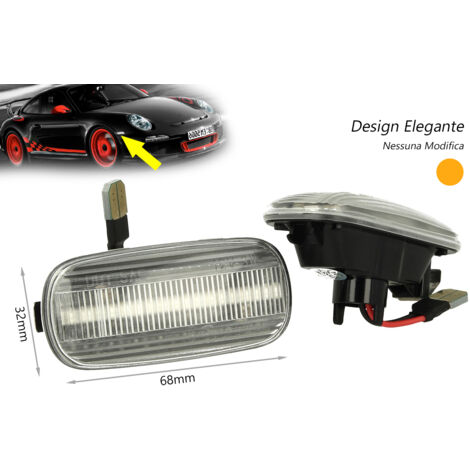 Kit Freccia Laterale a Led Side Marker Dinamica Lente Trasparente Audi  A3 S3 A4 S4 RS4 A6 S6 RS6 OEM 8E0949127