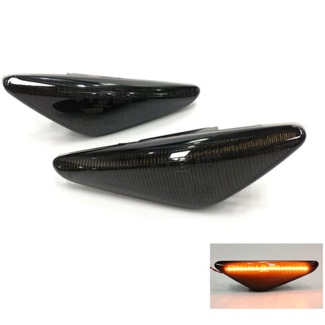 Kit Freccia Laterale a Led Side Marker Lente Nero Fume Luce Arancione Per BMW X5 E70 X3 F25 X6 E71 E46 63137171008