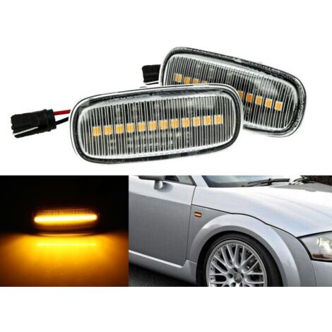 Kit Freccia Laterale a Led Side Marker Lente Trasparente Luce Arancione Per Audi TT A2 8L A3 S3 B5 A4 S4 RS4 A6 S6 C5