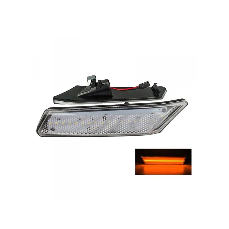 Kit Freccia Laterale a Led Side Marker Lente Trasparente Luce Arancione Per Porsche 911 997 987 Carrera Boxster Cayman OEM 98763103802
