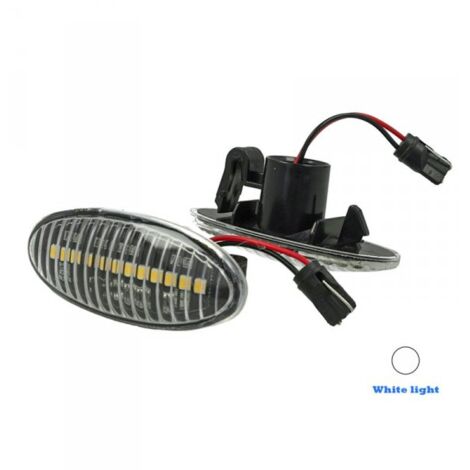Kit Freccia Laterale a Led Side Marker Lente Trasparente Luce Bianco Per Nissan Qashqai Micra X-Trail Cube Evalia Leaf Note NP300 NV200 Renault Koleos Smart Forfour OEM 4539062601