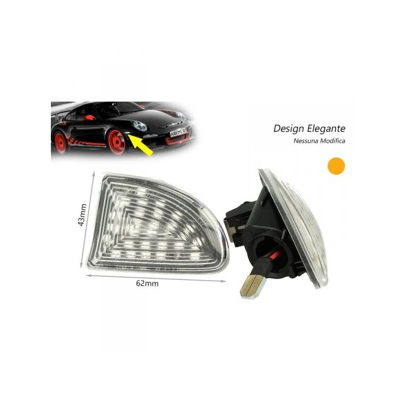 Image of Carall - Kit Freccia Laterale a Led Side Marker Lente Trasparente Mercedes Benz Smart Fortwo W451 Coupe Cabrio oem 4519067700C40A 4519067800C40A