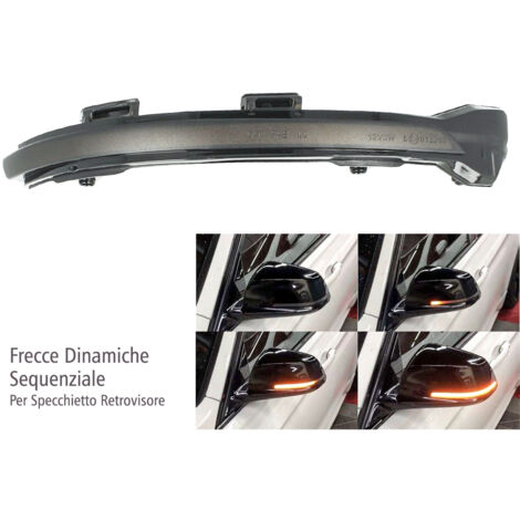 Kit Freccia Specchietto Retrovisore Led VW Golf 7 E-Golf Sportsvan Touran Lente Fume Arancione Dinamico Sequenziale