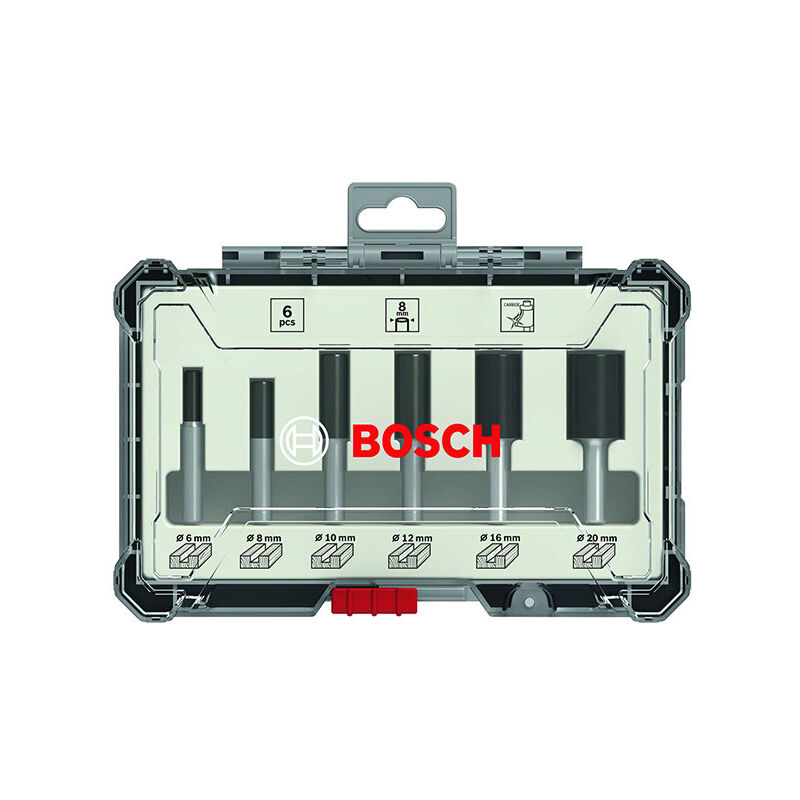 Set di 6 frese dritte con codolo da 8 mm Ø12/16/20 mm Bosch 2607017466