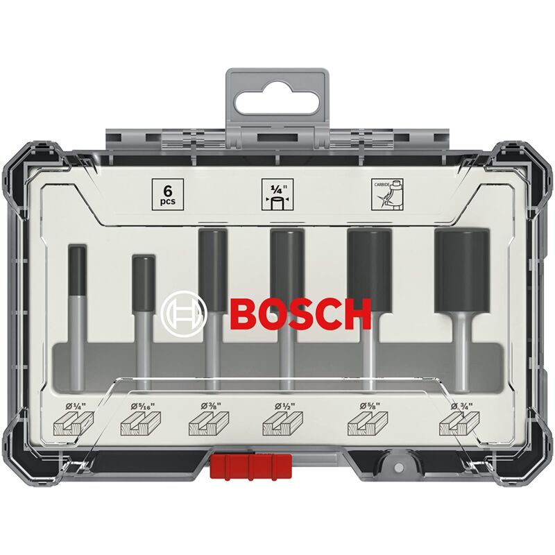 Professional Set di 6 frese per legno (per fresatrice verticale con codolo da 1/4 pollici) - Bosch