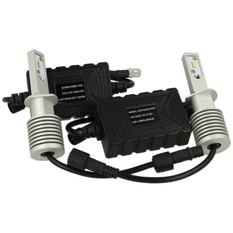 Kit Full Led Canbus H1 30W Slim 12V 24V Dissipatore In Alluminio 3000 Lumens Bianco Ghiaccio
