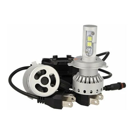 Kit Full Led Canbus H4 40/40W 5000 Lumens Con Ventilatore 12V 24V 4 Cree  XHP 50 Attacco Smontabile