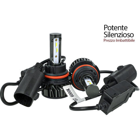Kit Full Led Cob HB5 9007 HB1 9004 26W Reale 12V Con Ventola Raffreddamento Silenziosa Attacco Regolabile 2200 Lumen