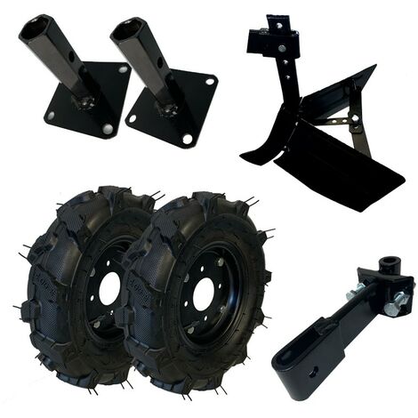 SAKAWA Kit Furchen Benzin Motorhacken + Räder Pneumatische 400x8 + Schießen