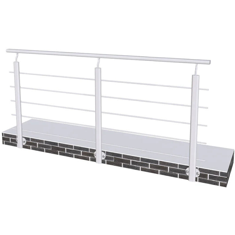 Kit balustrade pour escalier, fixation latérale intérieure et extérieure - Longueur 2ml avec 5 traverses
