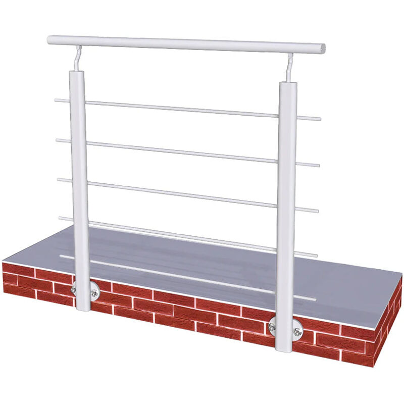 Kit garde-corps pour escalier - Longueur 1m avec 5 barreaux, fixation latérale intérieure et extérieure - Saniland
