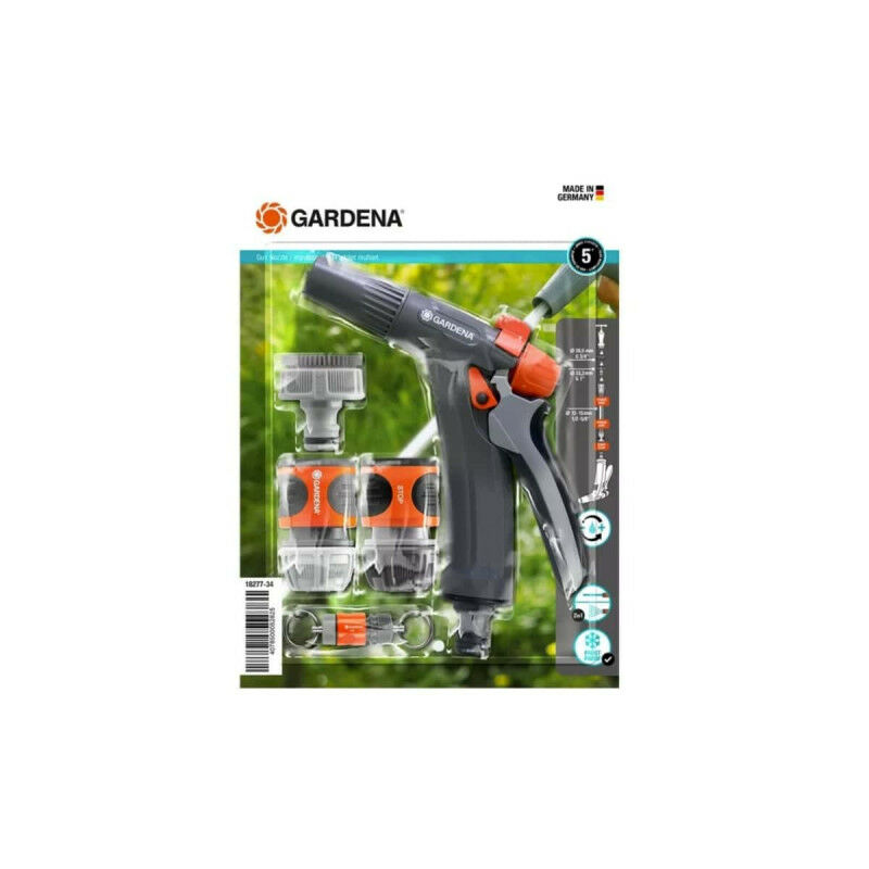 Gardena - Kit Pistolet de nettoyage - Raccord aquastop - Nez de robinet - 18277-34