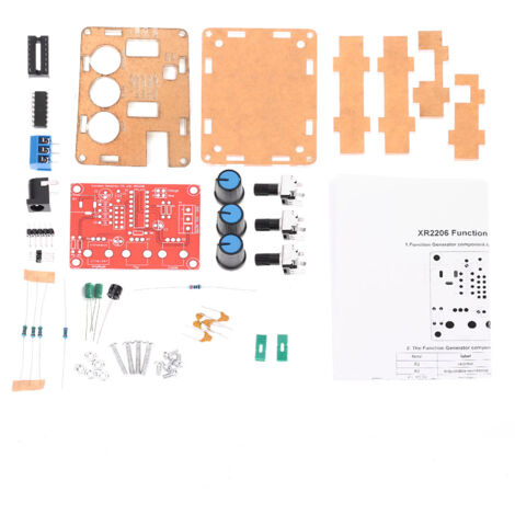 Kit generador de señales funcionales de alta precisión XR2206 para autoensamblaje: salida sinusoidal/triangular/cuadrada, frecuencia y amplitud ajustables de 1 Hz a 1 MHz.