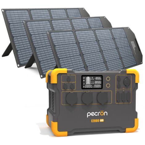  ALLPOWERS Generador solar S2000 de 1500 Wh con paneles solares  incluidos Estación de energía portátil de 2000 W con 2 paneles solares  plegables de 100 W para respaldo de batería, vehículo