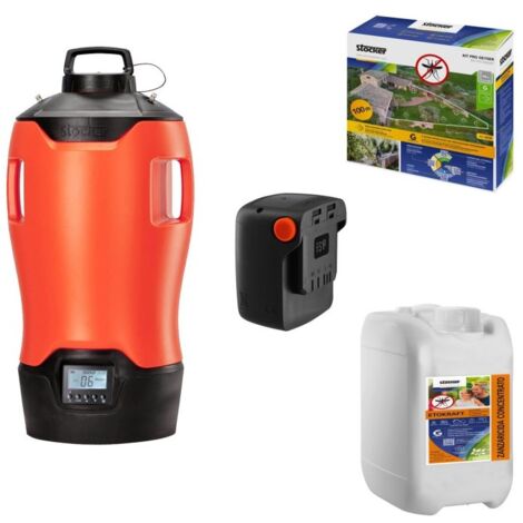 Kit Geyser con  Nebulizzatore E-25 MI + 1 batteria da 2,6 Ah + 100 mt tubo + Larvicida da 5lt Stocker