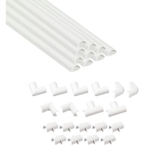 Kit Goulottes Cache Câbles Décoratives, Blanc, 10x40cm   Solution Pratique pour Gestion Câbles et Protection Murale.