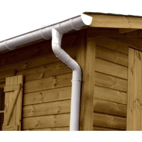 Fitt – Kit gouttière pour abri de jardin en bois 3,88m – Raccords PVC pour installation facile – Accessoires inclus pour fixation solide