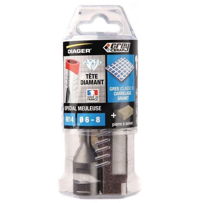Diager - Kit Grey Céram forets M14 + 1 pierre à aviver 4230A