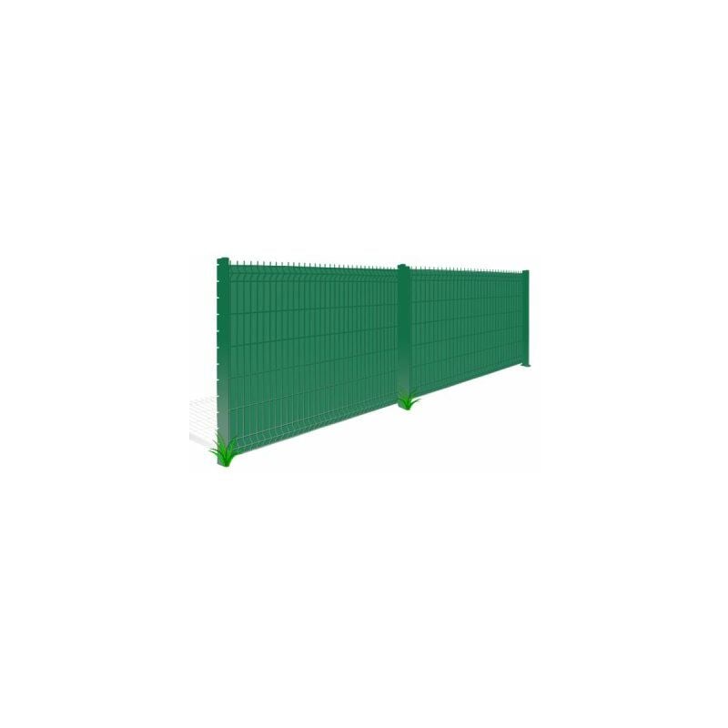 Cloture&jardin - Kit Grillage Rigide avec Occultation pvc Rigide Vert