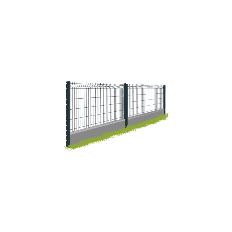 Cloture&jardin - Kit Grillage Rigide Gris avec Soubassement Alu Anthracite 30M - jardimalin clips+ - 1,73 mètre