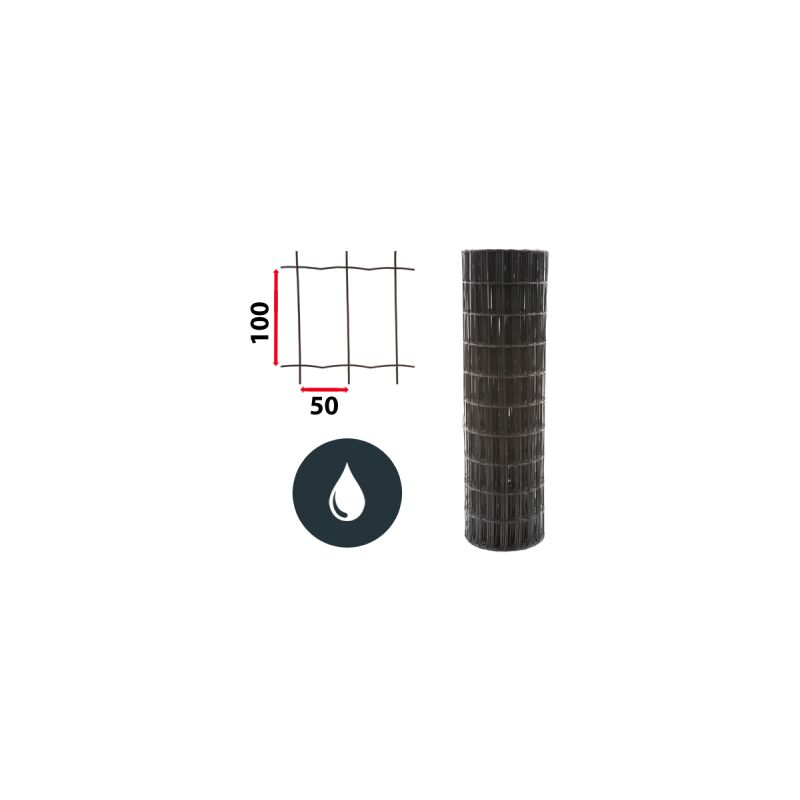 Cloture&jardin - Kit Grillage Soudé Gris 100M - jardipremium - Maille 100x50mm - 1 mètre - Gris Anthracite (ral 7016)