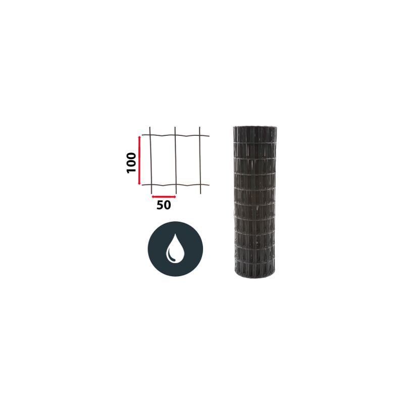 Kit Grillage Soudé Gris 25M - jardipremium - Maille 100x50mm - 1,50 mètre - Gris Anthracite (ral 7016)