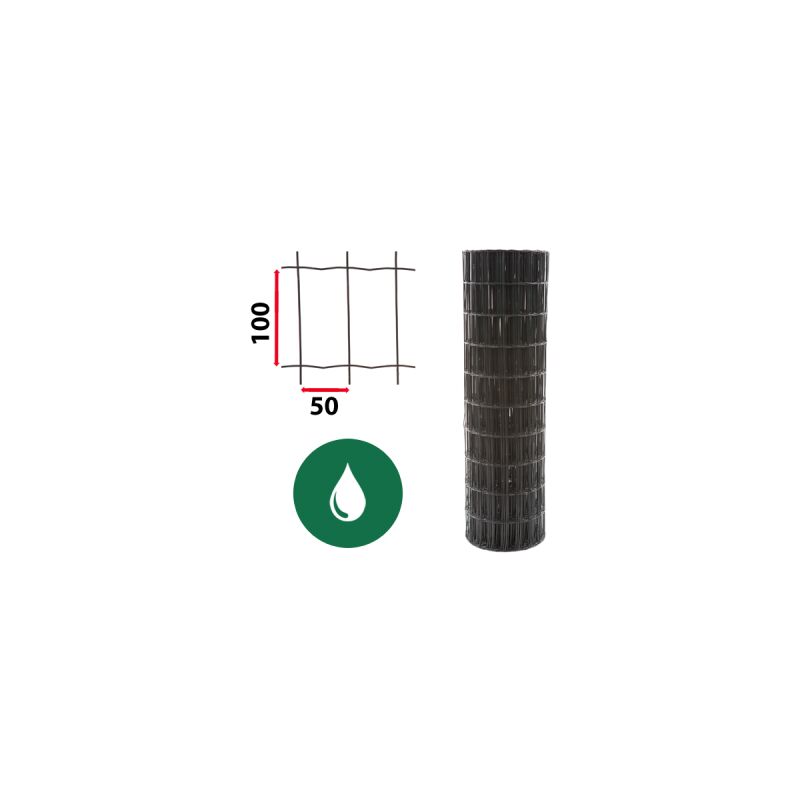 Kit Grillage Soudé Vert 50M - jardipremium - Maille 100x50mm - 1 mètre - Vert (ral 6005)