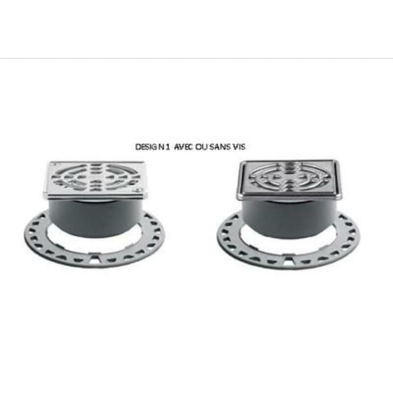 Schluter - Kit grille/cadre avec rallonge de cadre et excentrique sans siphon kerdi drain - sans vis 10 x 10 cm