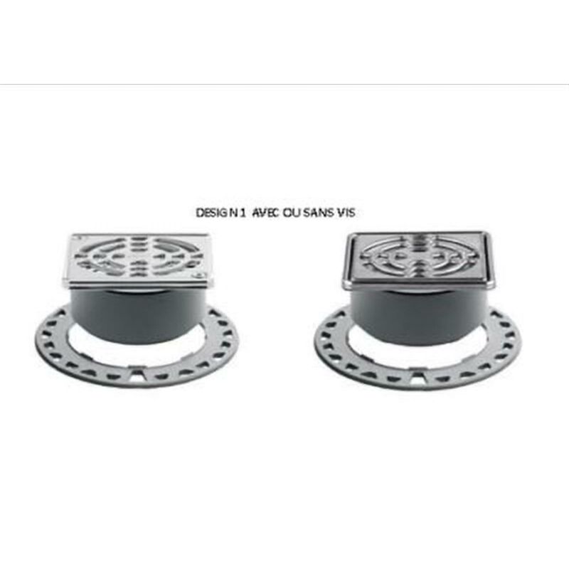 Schluter - Kit grille/cadre avec rallonge de cadre et excentrique sans siphon kerdi drain - à vis 10 x 10 cm