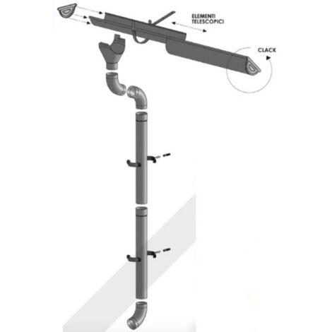 SMMO Kit gronda completo fino a 4 mt grondaia in lamiera color rame