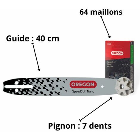 Kit guide, chaîne et pignon tronçonneuse Husqvarna Speed Cut Nano Oregon 614399
