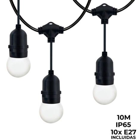 Kit guirlande lumineuse extérieure 10 mètres + 10 ampoules