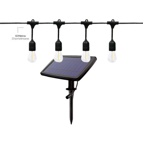 Kit guirnalda decorativa solar Doik 10M 20 portalámparas IP44