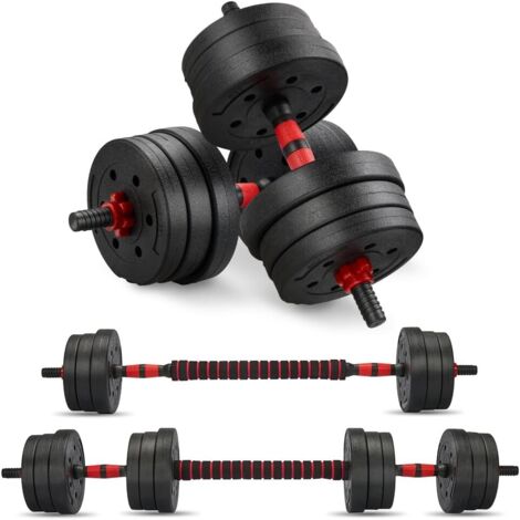 Kit Haltères Musculation 20 kg TEENO , Ensemble d'haltères pour Homme/Femme, Comprenant Des Haltères, Une Barre, Ensemble d'haltères Efficaces pour Le Bodybuilding, Fitness, Musculation