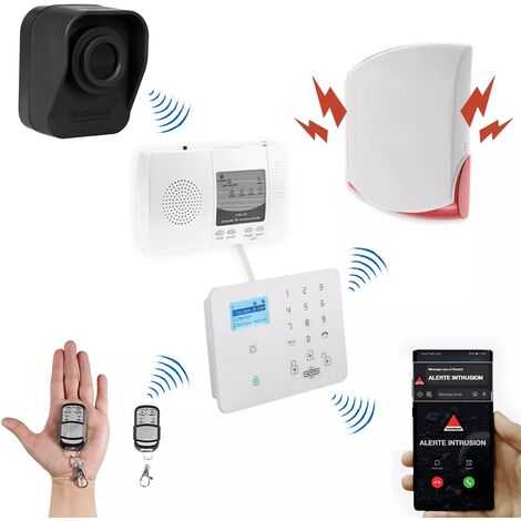 Kit "hangar agricole" - 1 détecteur de mouvement sur piles + alerte GSM appel/SMS + sirène 120 dB (DA600+/KP)
