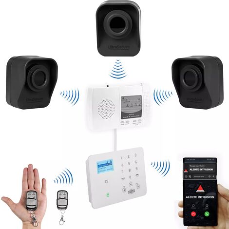 Kit "hangar agricole" - 3 détecteurs de mouvement sur piles + alerte GSM appel/SMS (DA600+/KP)