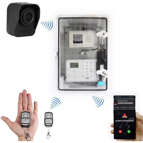 Kit "hangar agricole" - Point d'alerte GSM 4G IP65 + 1 détecteur de mouvement sur piles (DA600+/KP)