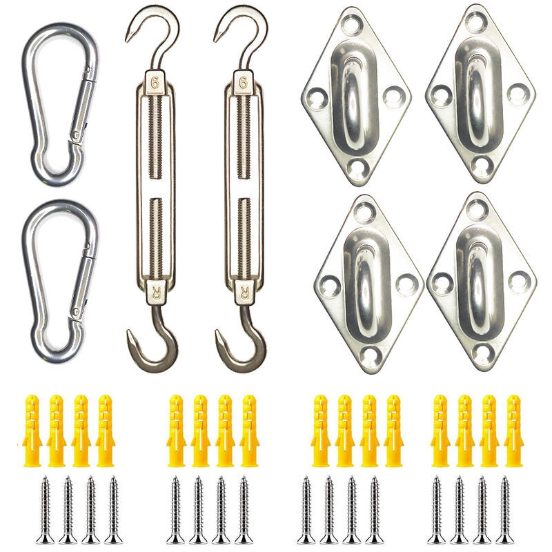 Kit Hardware per vela ombreggiante, Kit in acciaio...