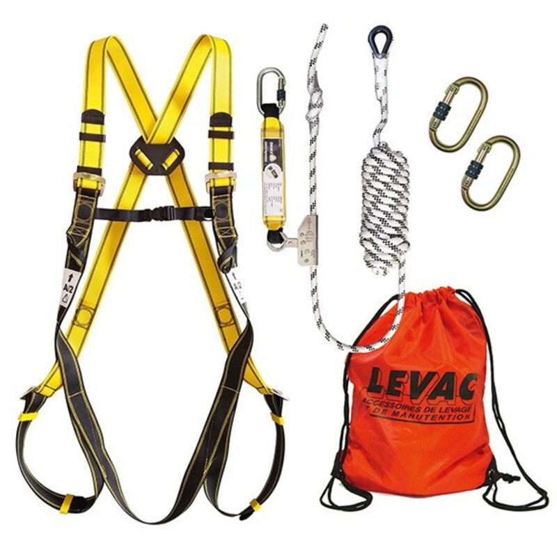 Harnais de sécurité 3800c et 1 stop chute 3803a100 et 2 mousqueton et sac rectangle