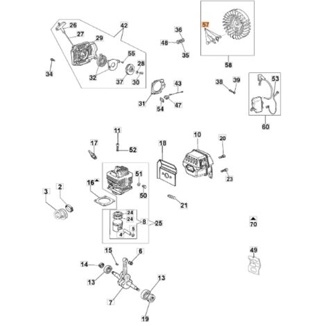 Kit harpon pour tronçonneuse GS630 ORIGINAL OLEOMAC modèles 52012027 097000217