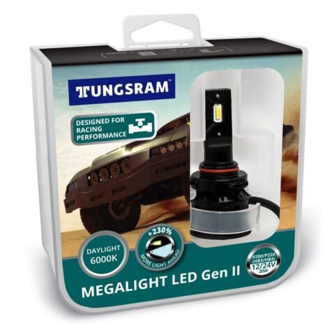 Kit HB3 HB4 12/24V 20W P20d/P22d Megalight LED Gen II +230% 6000K NO ECE 2St. Tungsram